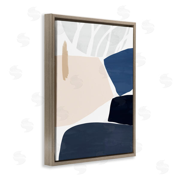 Stupell Industries Victoria Barnes | Stacked Abstract Shape Collage Modern Pink Blue Beige Wall Art