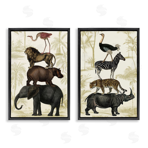 Stupell Industries Victoria Barnes | Stacked Safari Animals