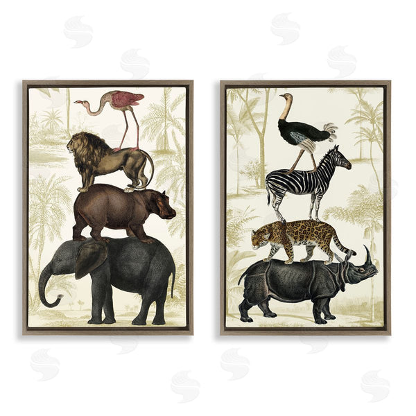 Stupell Industries Victoria Barnes | Stacked Safari Animals