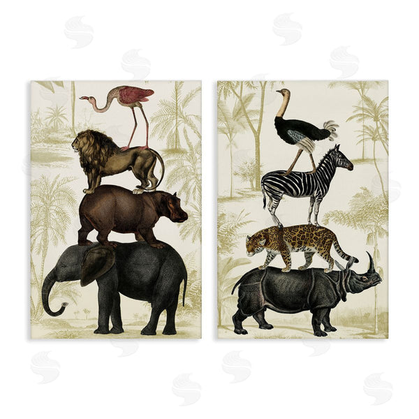stupell industries Victoria Barnes | Stacked Safari Animals