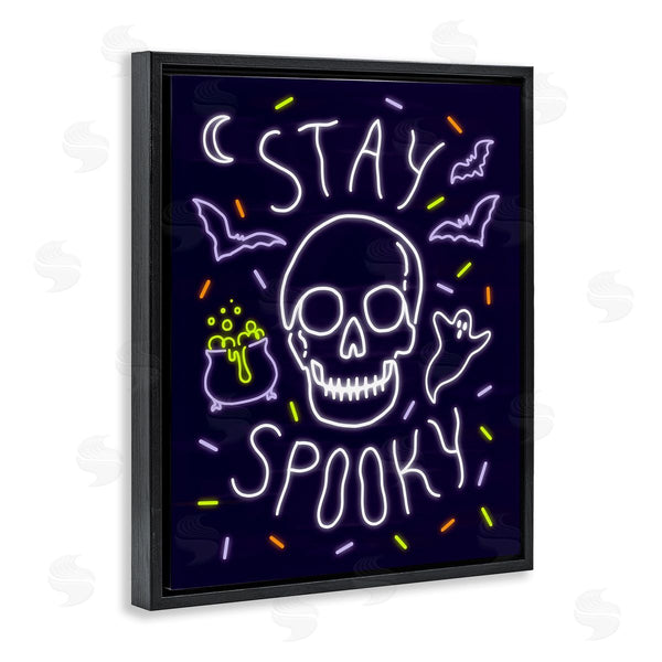 Stupell Industries Victoria Barnes | Stay Spooky Quote Halloween Theme Skeleton