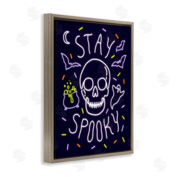 Stupell Industries Victoria Barnes | Stay Spooky Quote Halloween Theme Skeleton