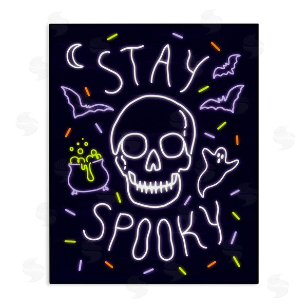 stupell industries Victoria Barnes | Stay Spooky Quote Halloween Theme Skeleton