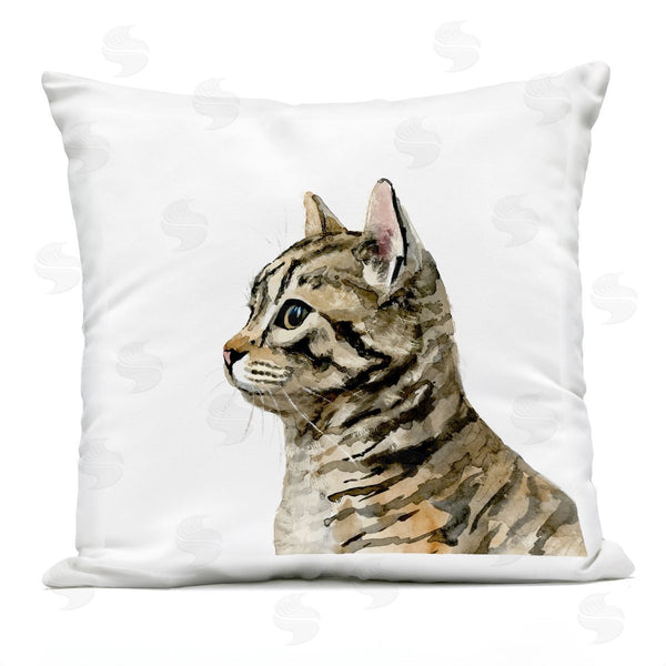 Stupell Industries Victoria Barnes | Striped Cat Portrait Printed Throw Pillow
