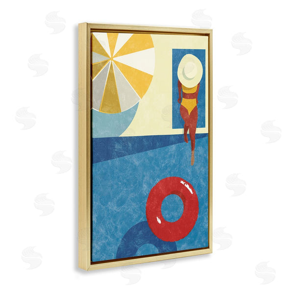 Stupell Industries Victoria Barnes | Summer Poolside Girl Wall Art