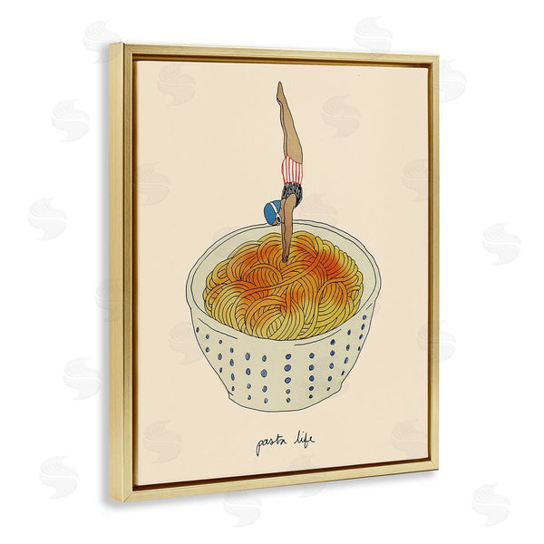 Stupell Industries Victoria Barnes | Swimmer With Pasta Bowl Wall Art