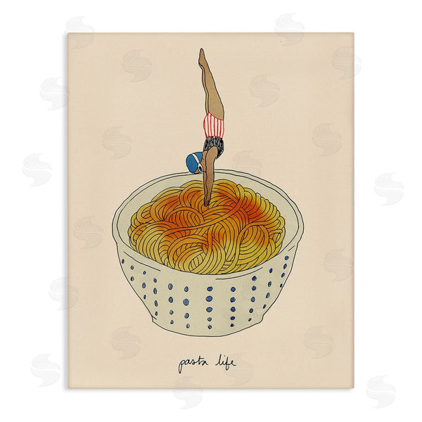 stupell industries Victoria Barnes | Swimmer with Pasta Bowl Wall Art