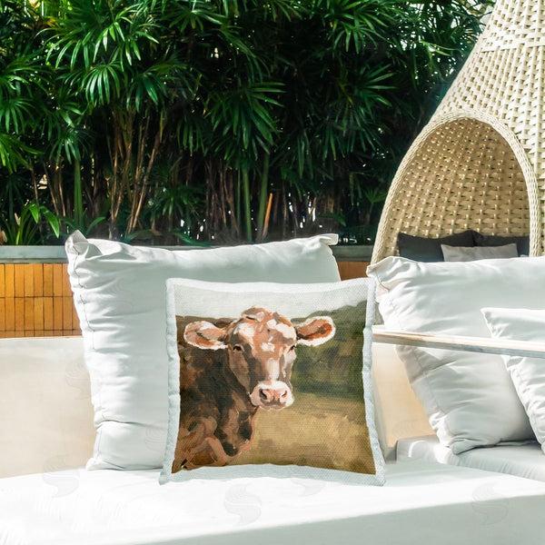 Stupell Industries Victoria Barnes | Traditional Cow Portrait Printed Throw Pillow
