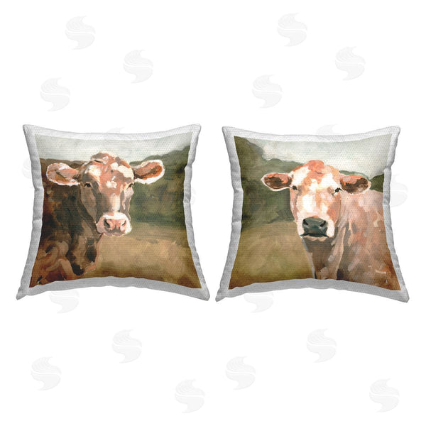 Stupell Industries Victoria Barnes | Traditional Farm Cows Printed Throw Pillow Set