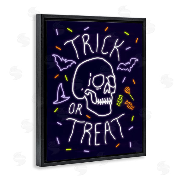 Stupell Industries Victoria Barnes | Trick Or Treat Halloween Phrase Spooky Skeleton