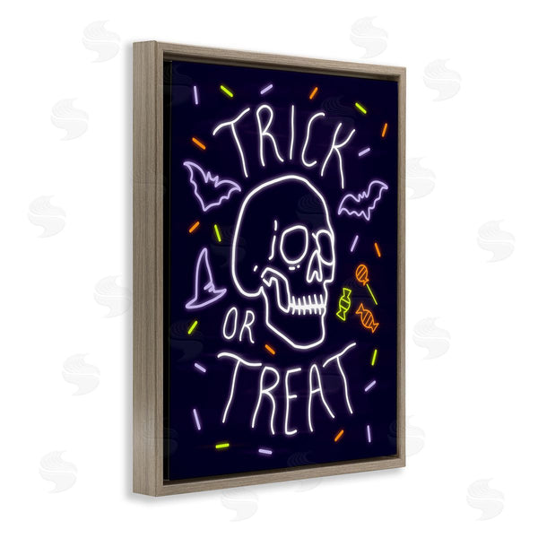 Stupell Industries Victoria Barnes | Trick Or Treat Halloween Phrase Spooky Skeleton