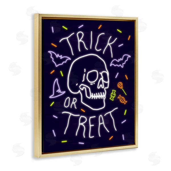 Stupell Industries Victoria Barnes | Trick Or Treat Halloween Phrase Spooky Skeleton