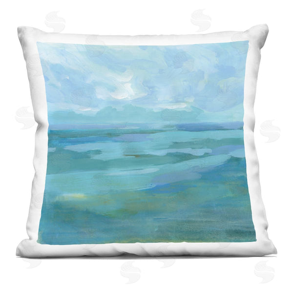 stupell industries Victoria Barnes | Vast Cloudy Sea Waves Printed Throw Pillow