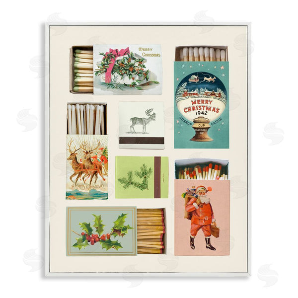 stupell industries Victoria Barnes | Vintage Christmas Match Boxes Wall Art