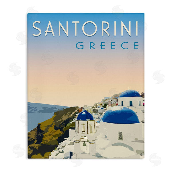stupell industries Victoria Barnes | Vintage Santorini Cityscape Wall Art