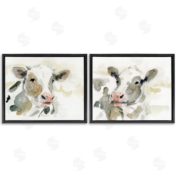Stupell Industries Victoria Barnes | Watercolor Holstein Farm Cows Wall Art