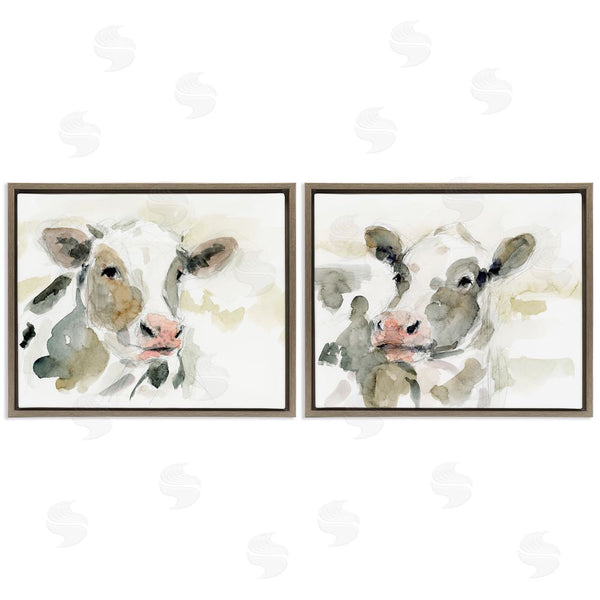 Stupell Industries Victoria Barnes | Watercolor Holstein Farm Cows Wall Art