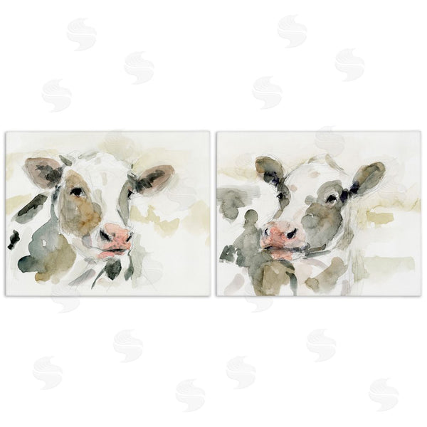 stupell industries Victoria Barnes | Watercolor Holstein Farm Cows Wall Art
