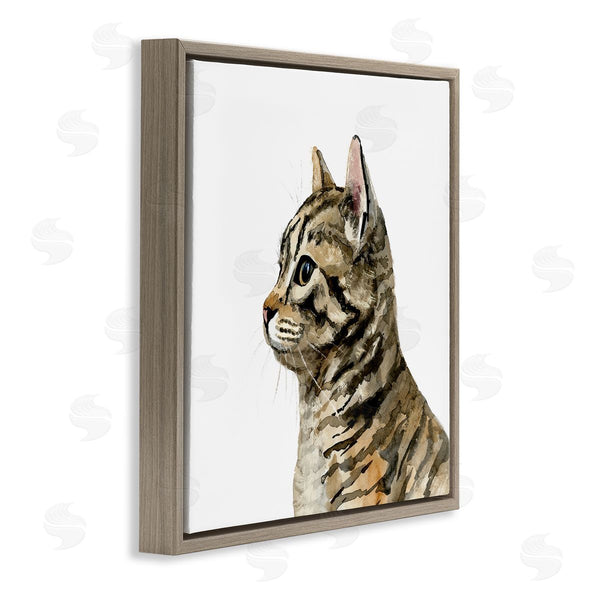 Stupell Industries Victoria Barnes | Watercolor Tabby Cat Portrait