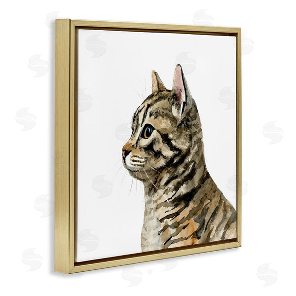 Stupell Industries Victoria Barnes | Watercolor Tabby Cat Portrait