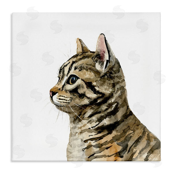 stupell industries Victoria Barnes | Watercolor Tabby Cat Portrait