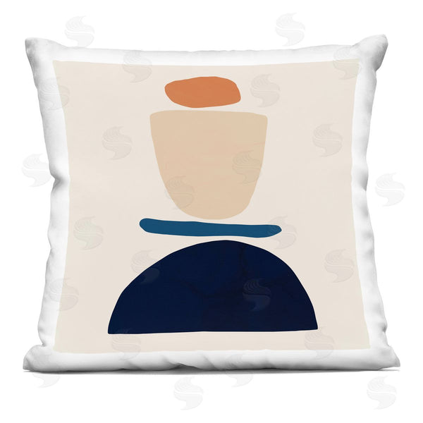 stupell industries Victoria Barnes | Western Balanced Abstract Shapes Orange Blue Printed Throw Pillow