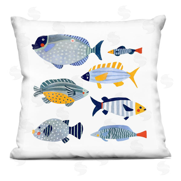 stupell industries Victoria Barnes | Whimsical Patterned Fish Printed Throw Pillow