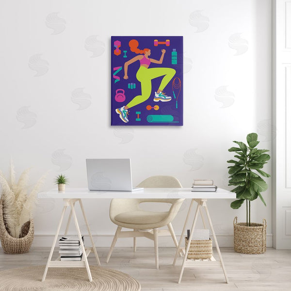 Stupell Industries Victoria Barnes | Woman With Fitness Weights Wall Art