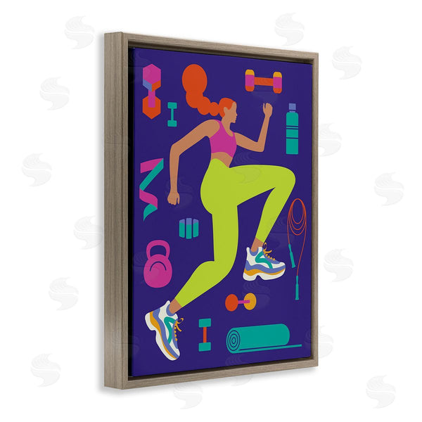 Stupell Industries Victoria Barnes | Woman With Fitness Weights Wall Art