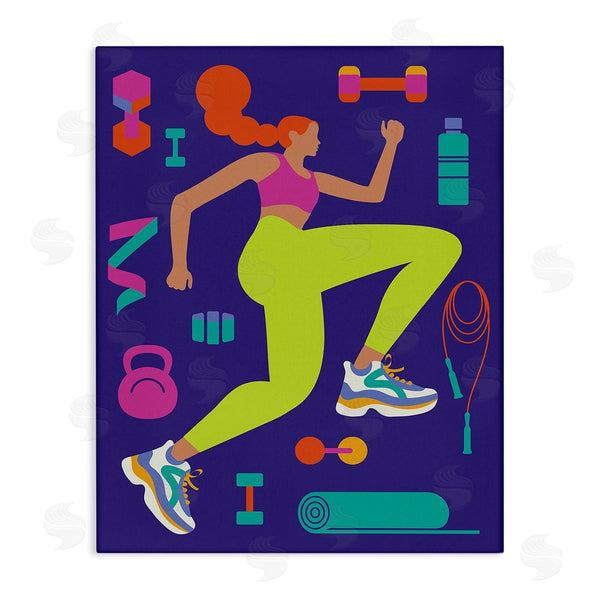 stupell industries Victoria Barnes | Woman with Fitness Weights Wall Art