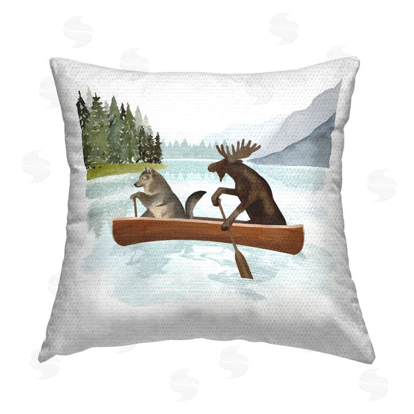 Stupell Industries Victoria Barnes | Woodland Animals Lake Printed Throw Pillow