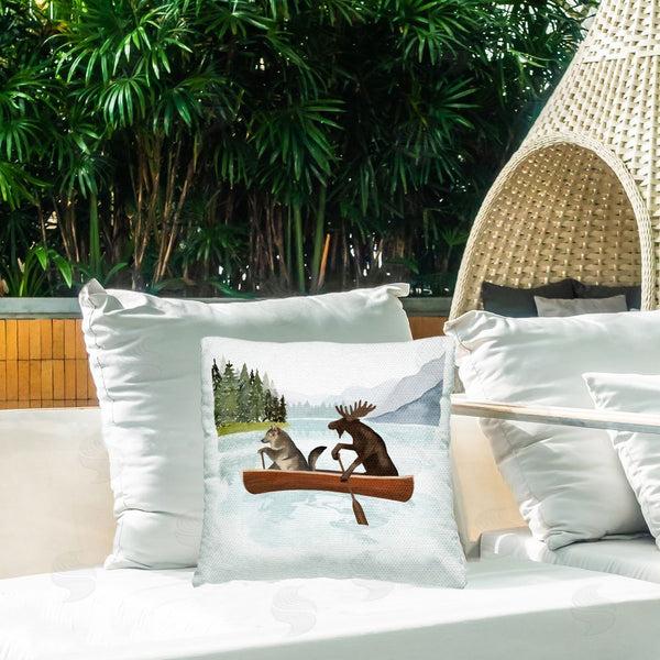 Stupell Industries Victoria Barnes | Woodland Animals Lake Printed Throw Pillow