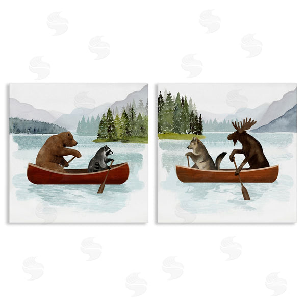 stupell industries Victoria Barnes | Woodland Animals on Canoes