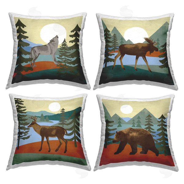 Stupell Industries Victoria Barnes | Woodland Wildlife Silhouettes Printed Throw Pillow Set