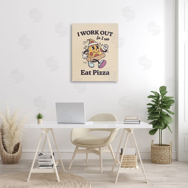 Stupell Industries Victoria Barnes | Work Out To Eat Pizza Wall Art