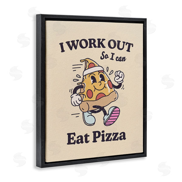 Stupell Industries Victoria Barnes | Work Out To Eat Pizza Wall Art