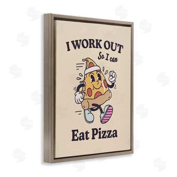 Stupell Industries Victoria Barnes | Work Out To Eat Pizza Wall Art
