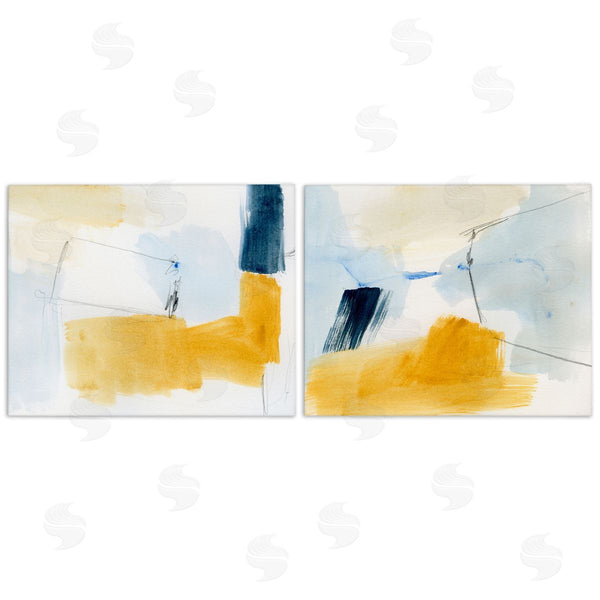 stupell industries Victoria Barnes | Yellow Patchy Abstract Wall Art
