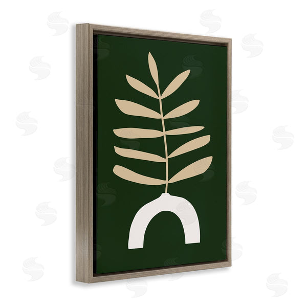 Stupell Industries Victoria Barnes | Yellow Plant In Unique Vase Over Green Wall Art