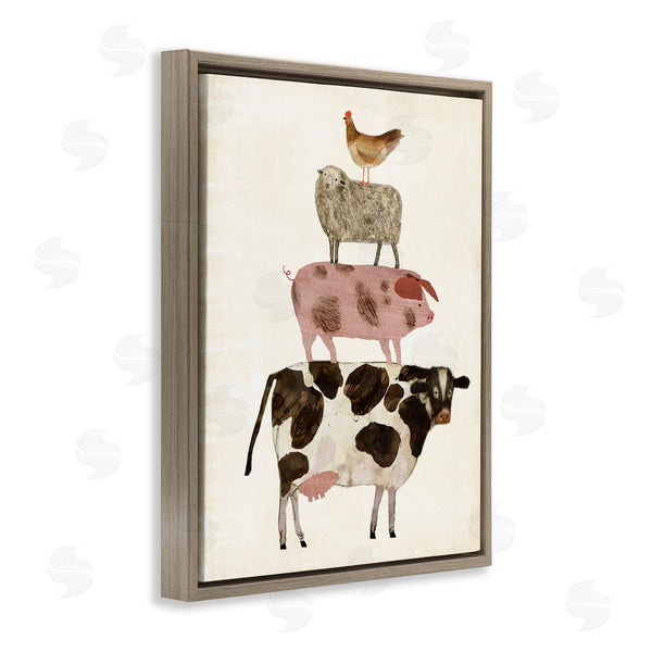 Stupell Industries Victoria Borges | Barnyard Buds Stacked Animals