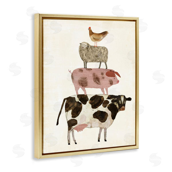 Stupell Industries Victoria Borges | Barnyard Buds Stacked Animals