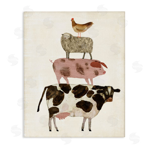 stupell industries Victoria Borges | Barnyard Buds Stacked Animals
