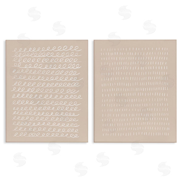 stupell industries Victoria Borges | Beige Minimal Scribbles Wall Art