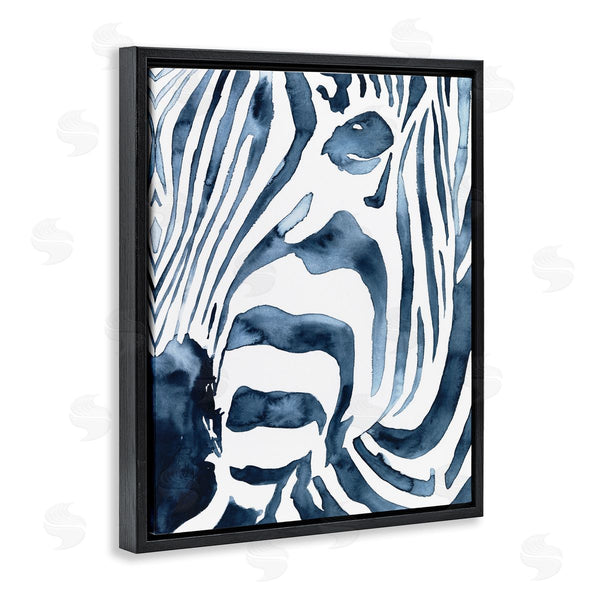 Stupell Industries Victoria Borges | Blue Zebra Stripe Portrait