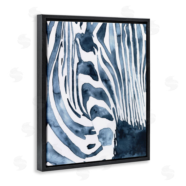 Stupell Industries Victoria Borges | Blue Zebra Stripes Animal Close-Up Portrait