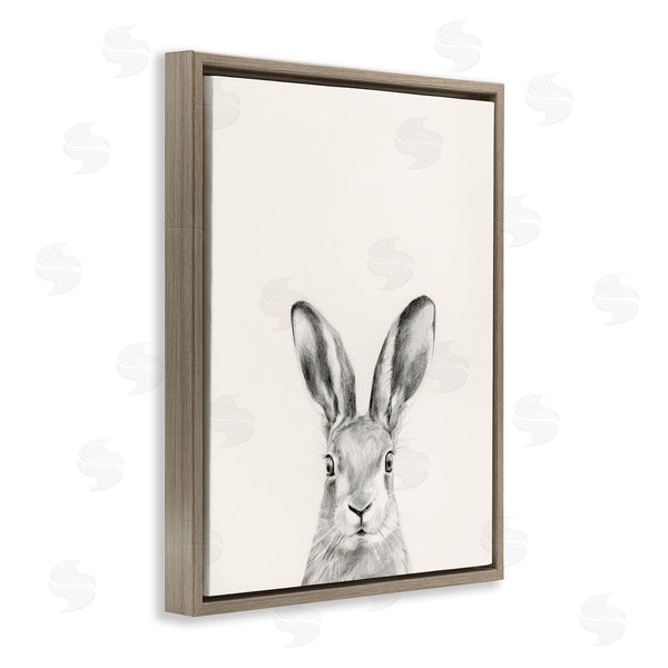 Stupell Industries Victoria Borges | Bunny Rabbit Portrait Grey