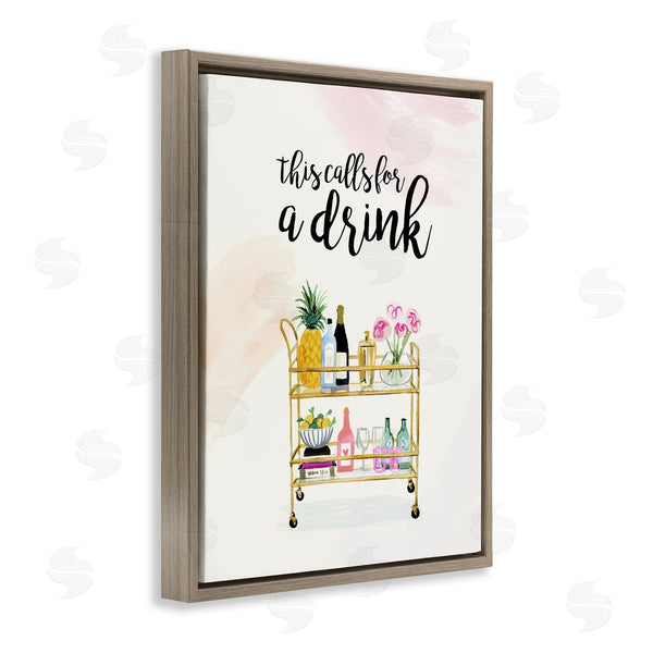 Stupell Industries Victoria Borges | Calls For A Drink Quote Wall Art
