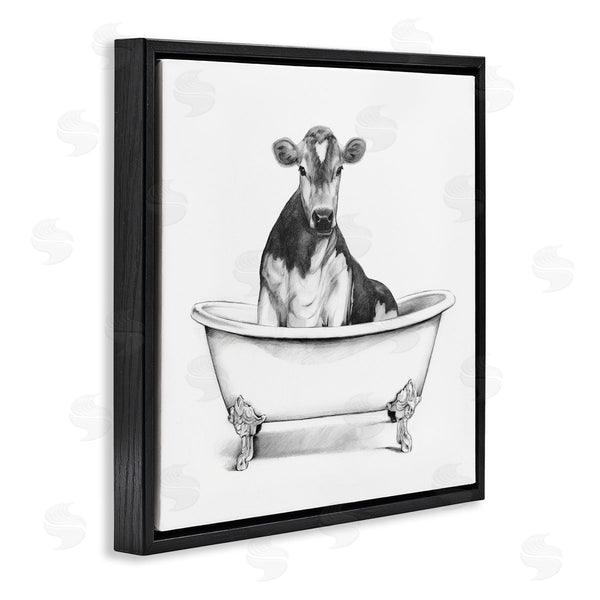 Stupell Industries Victoria Borges | Cow In Bathtub Sketch