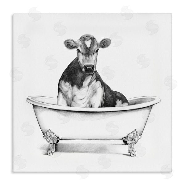 stupell industries Victoria Borges | Cow in Bathtub Sketch