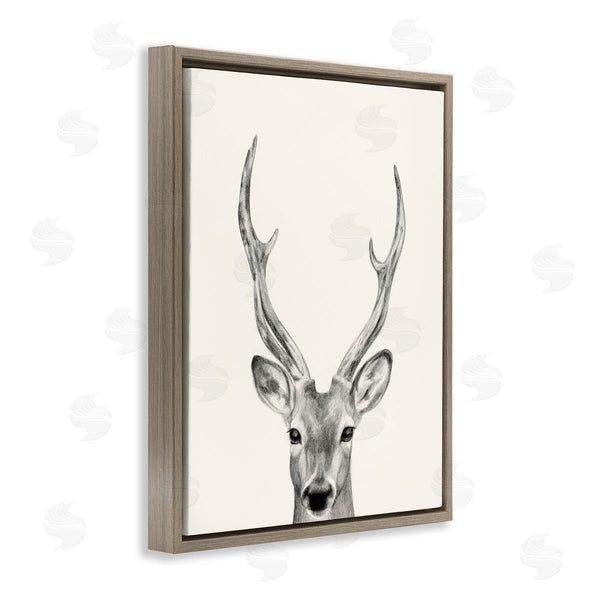 Stupell Industries Victoria Borges | Deer Portrait Grey